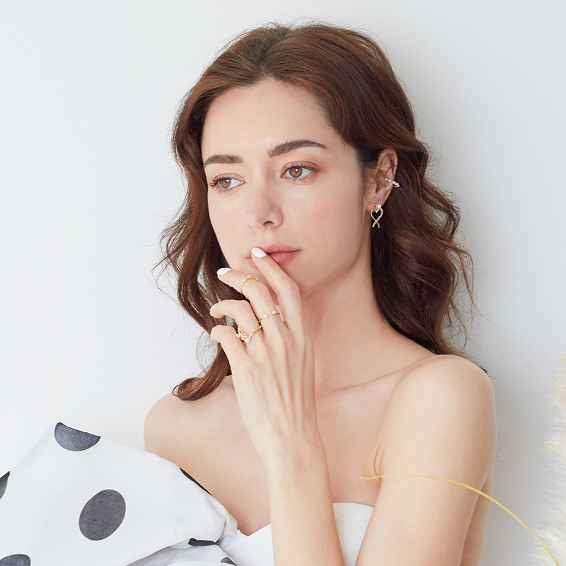 inch edition珍珠蝴蝶叠戴女戒套戒 inchedition戒指/指环