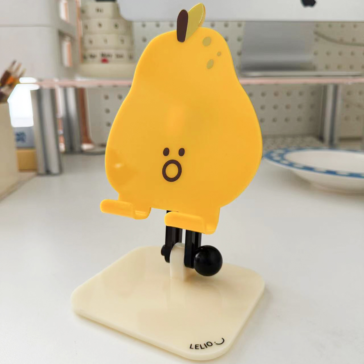 零鸭梨可爱趣味异形亚克力手机支架桌面ipad平板支架小众设计原创ins风格LELIO挑动者看电视追剧神器透明升降