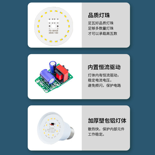 灯泡E27大螺口高显色12W9W12W球形 LED节能灯泡220V白光灯无频闪 - 图1