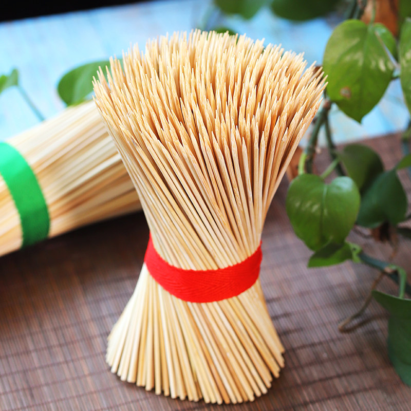 BBQ bamboo skewers disposable sausage skewers commercial wholesale