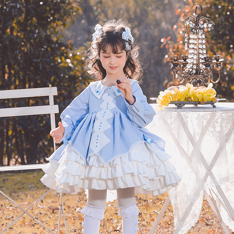 枝芽新品2025春季新款女童西班牙格子连衣裙女童洛丽塔Lolita裙子,淘宝优惠券,粉丝福利购,淘宝优惠卷