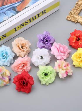 仿真玫瑰花朵假花绢花花环材料
