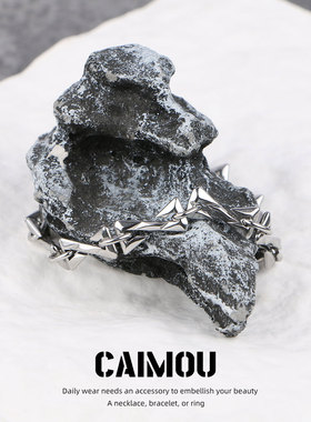 CAIMOU原创设计钛钢Z字手链男潮ins新款小众高级感女冷淡风手饰品