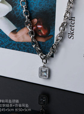 满钻吊坠项链男款嘻哈美式男项链