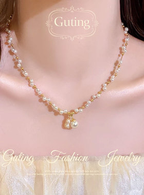 古婷满天星珍珠项链配饰高级感