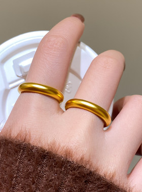 古婷古法沙金素圈戒指高级感