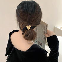South Korea Loving Head Rope Leather Fascia Girl Hair Rubber Band Hair Rubber Gluten Hair Ring Large Intestine Ring Head Accessories Hair Rope Advanced Sensation Black