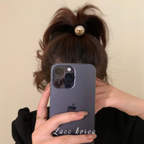 South Korea Hair Cord Woman Senior Sensation High Horse Tail 2023 New High-end Autumn Winter Large Intestine Hair Ring Temperament Zhair Leather Fascia