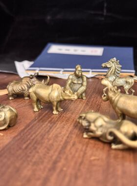森舍犀牛铜摆件金属动物模型加工 摆件铜工艺品雕塑模型立体属相