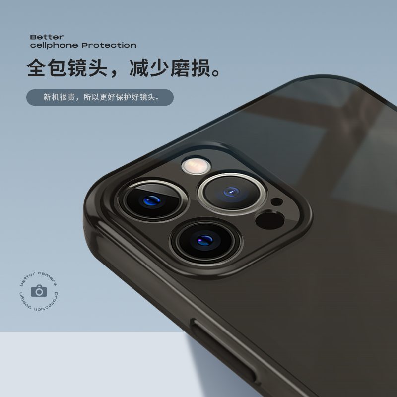 适用于苹果15新款透黑手机壳iPhone14promax镜头全包壳苹果13pro创意粉白玫瑰拼贴12promax硅胶软11太空壳-图1