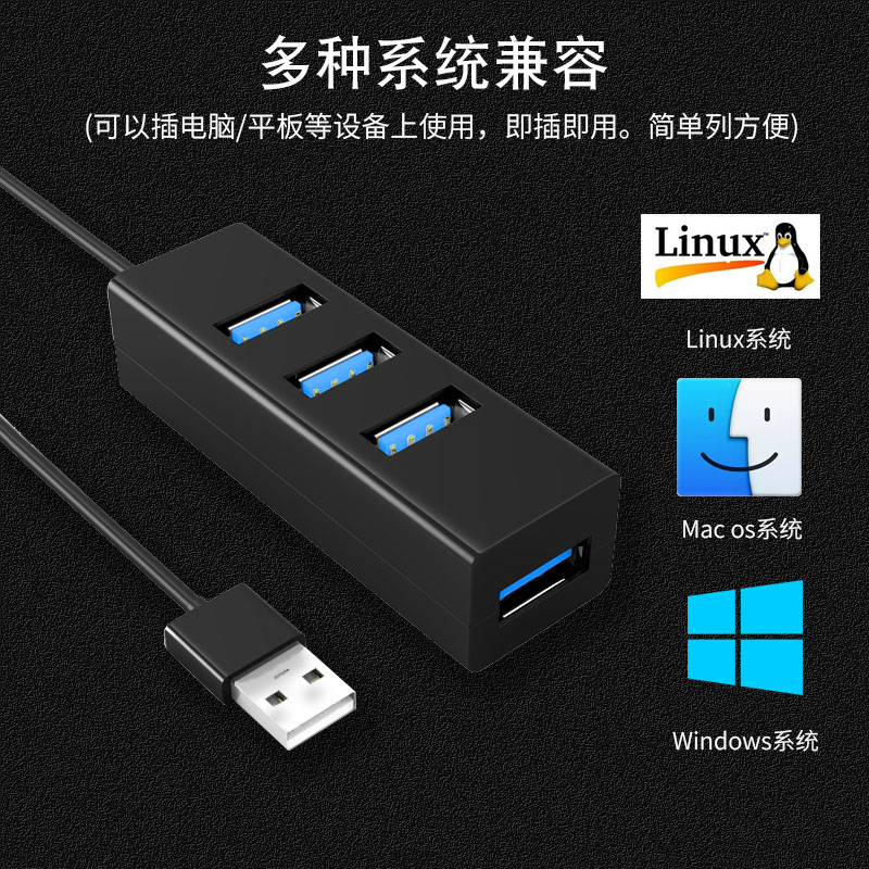 usb3.0扩展器集分线器多接口转换接头hub多功能typec笔记本延长线 - 图1