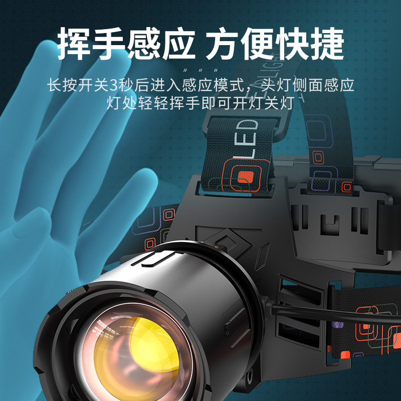 天火头灯2025新款强光续航专用亮头戴式充电手电筒超超长矿灯钓鱼,淘宝优惠券,粉丝福利购,淘宝优惠卷