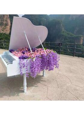 新品金属户外钢琴花架创意摆件酒店别墅道具装饰公园婚庆摄影定制