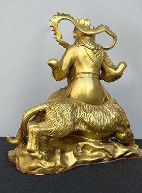 黄铜武财神像赵公明元帅招家用客厅供奉摆件店铺开业财装饰工艺品