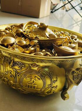 招财进宝摆件玄关开业聚宝盆客厅聚财工艺品办公室桌面招财摆件