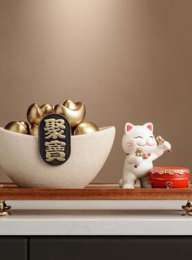 聚宝盆摆件招财聚财新中式家居客厅办公室装饰品开 业乔迁新居礼