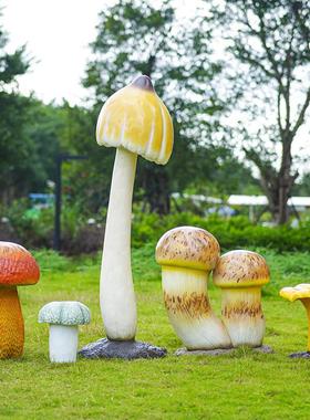 户外仿真蘑菇雕塑婚庆道具花园装饰园林公园种植基地羊肚菌类摆件