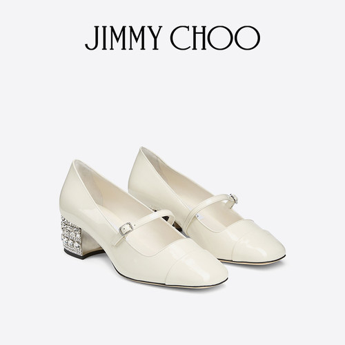 [礼物]JIMMY CHOO/ELISA  CRYSTAL 45 女士 水晶饰小高跟 - 图0