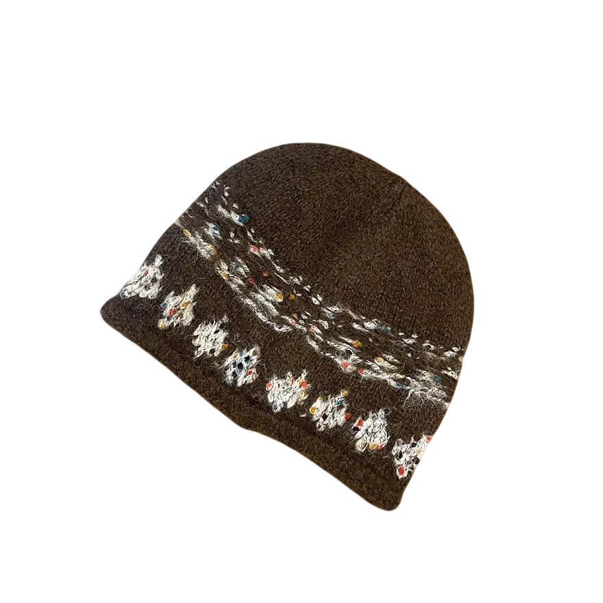 费尔岛毛线帽子女冬季2025新款提花针织帽保暖护耳冷帽男,淘宝优惠券,粉丝福利购,淘宝优惠卷