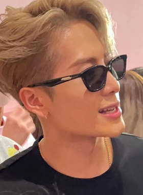 王嘉尔窄框猫眼款男小脸太阳镜女