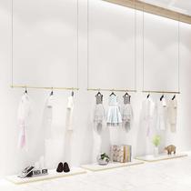 Clothing Store Brief About Upper Wall Show Rack Clothes Hanger Against Wall Side Hanging Womens Mounted Ceiling Suspended Clothing Rack Wall-mounted