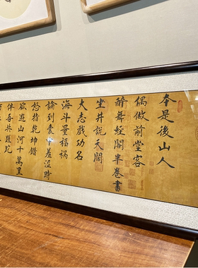 自嘲手写书法挂画老师真迹可定制