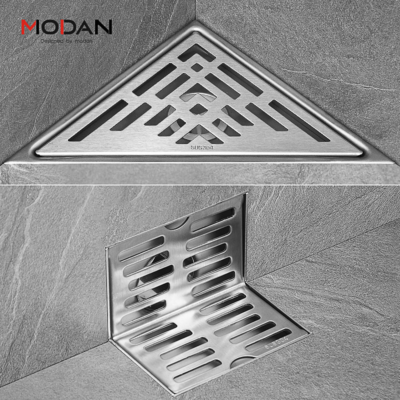 墙角地漏不锈钢304侧排地漏阳台直排墙面l形横排水50管道