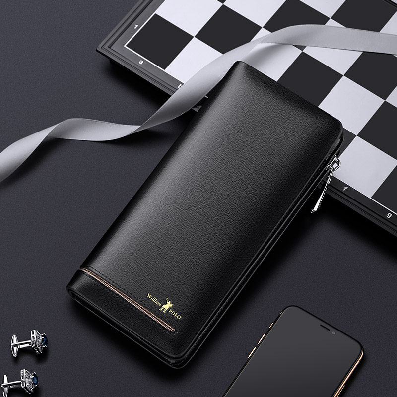 英皇保罗真皮男士长款2022新款钱包 williampolo亿缘钱包