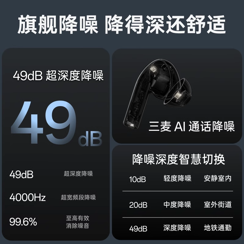 oppo 一加buds3蓝牙耳机原装正品 oppo蓝牙耳机一加无线耳机1加1+ - 图1