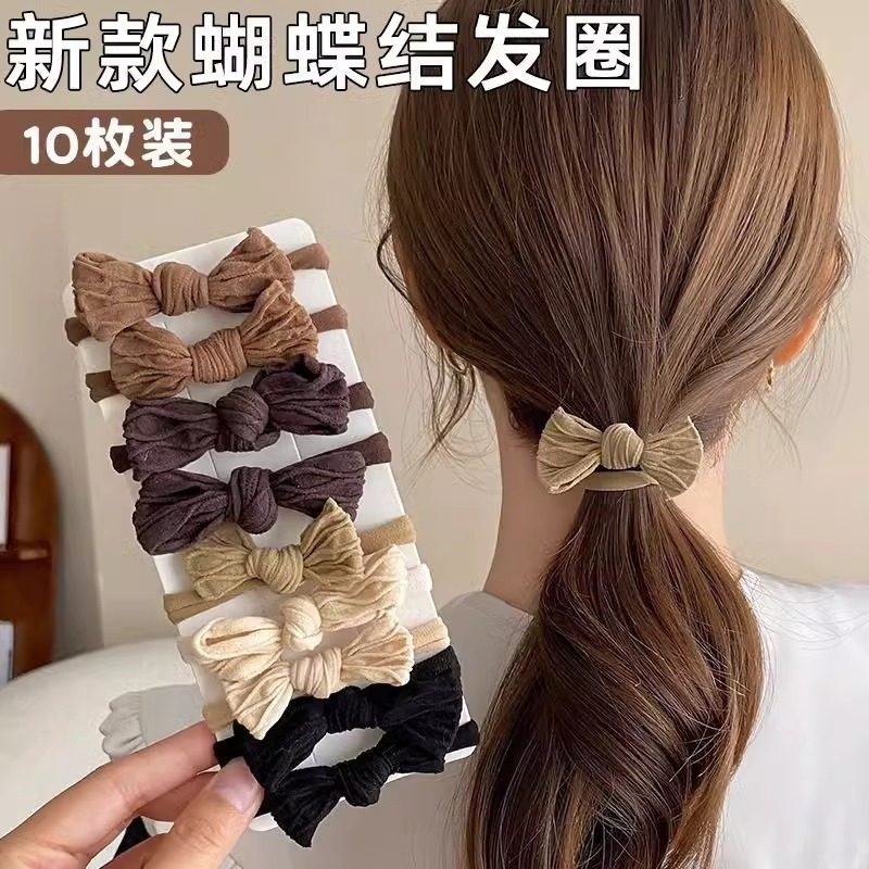 韩版高弹力蝴蝶结头绳大肠发圈韩国网红新款扎头发皮筋发绳发圈,淘宝优惠券,粉丝福利购,淘宝优惠卷