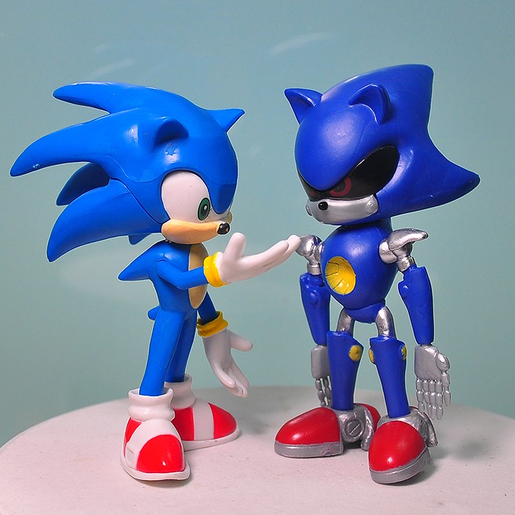 超级手办音速小子sonic 超音鼠可动玩具玩偶公仔蛋糕摆件 - 图2