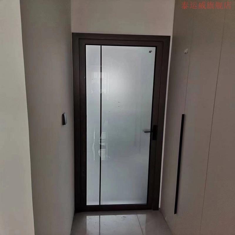 卫生间门钛镁合金厕所门16极窄边新款平开门家用超白简约玻璃门