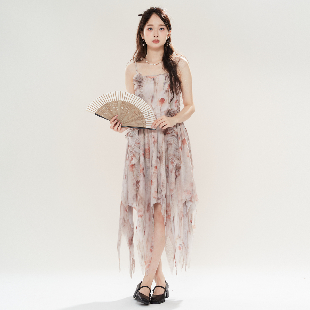 西町村屋连衣裙女秋新款国风复古网纱晕染飘逸感吊带裙AC8404009,淘宝优惠券,粉丝福利购,淘宝优惠卷