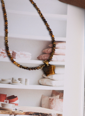 西町村屋复古串珠星星项链女