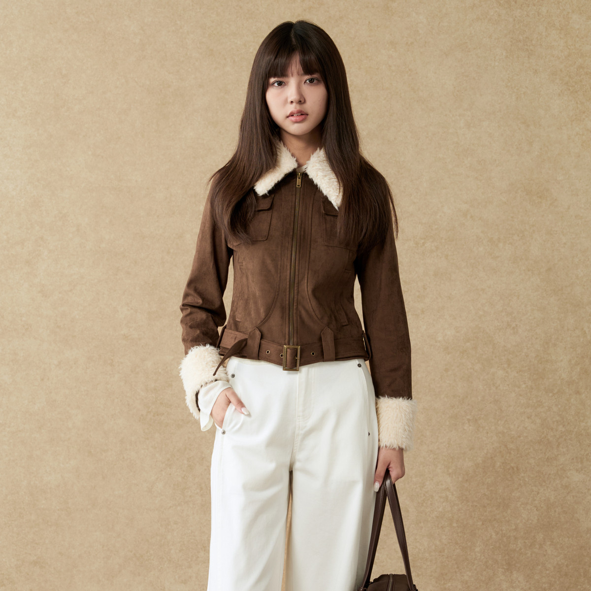 西町村屋美式外套女装2025秋季新款复古外套（含腰带）XAAC10645,淘宝优惠券,粉丝福利购,淘宝优惠卷