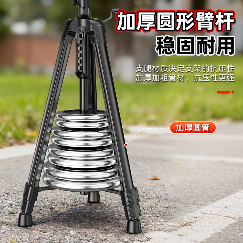 新款加厚水平仪升降支撑杆平水仪器支架三角架红外线支撑架三脚架 - 图0