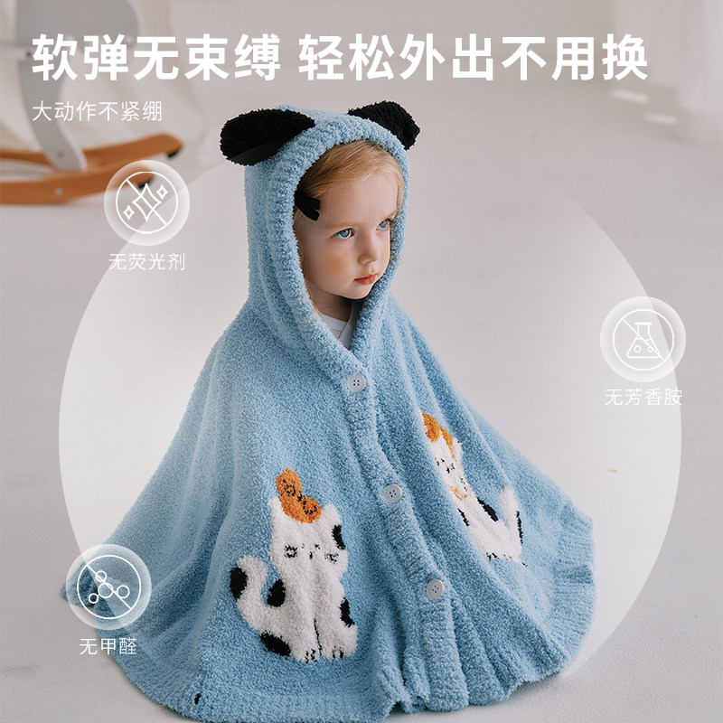 小猪大卫秋冬儿童斗篷半边绒加厚保暖连帽披风男女宝宝可爱上衣 小猪大卫秋冬儿童斗篷半边绒加厚保暖连帽披风男女宝宝可爱上衣