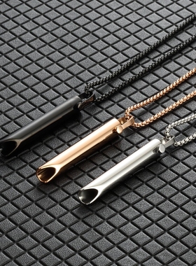 跨境热销冥想和正念吊坠调节呼吸缓压力饰品不锈钢真空项链配百搭