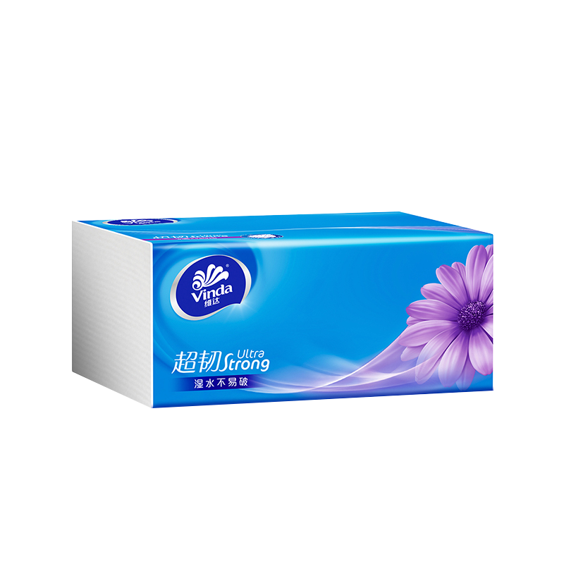 维达超韧6包130抽家庭用餐巾纸 vinda维达蓝色之恋抽纸