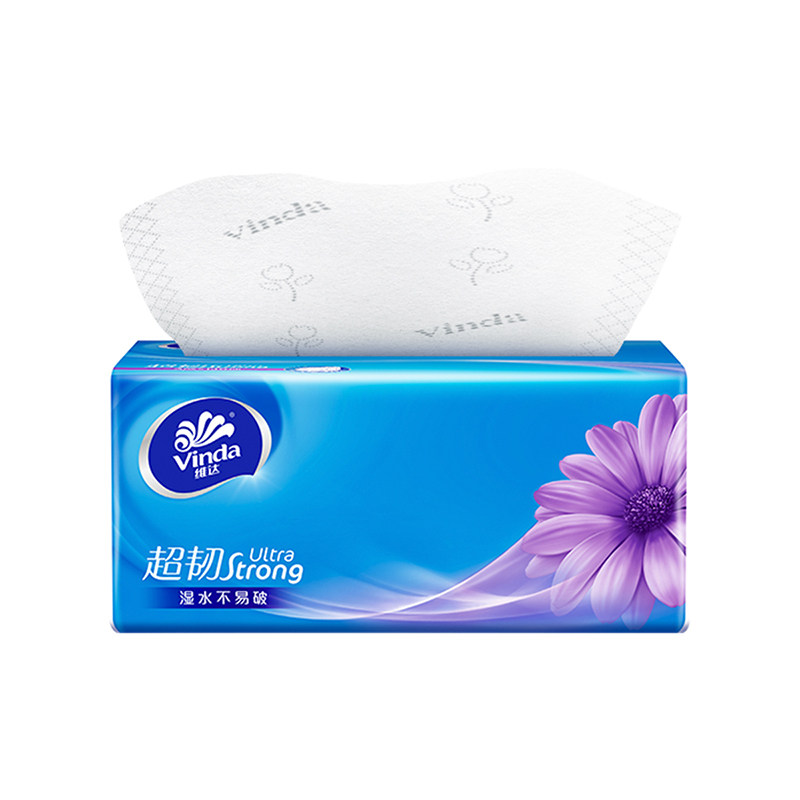 维达超韧6包130抽家庭用餐巾纸 vinda维达蓝色之恋抽纸