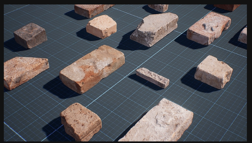 UE4写实照片级砖头砖堆UE5砖块道具素材Photo Scanned Bricks - 图0