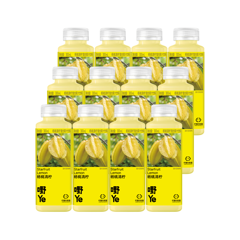 柠檬共和国低温柠檬汁VC水果汁饮料300ml*12瓶【保质期至12/22】