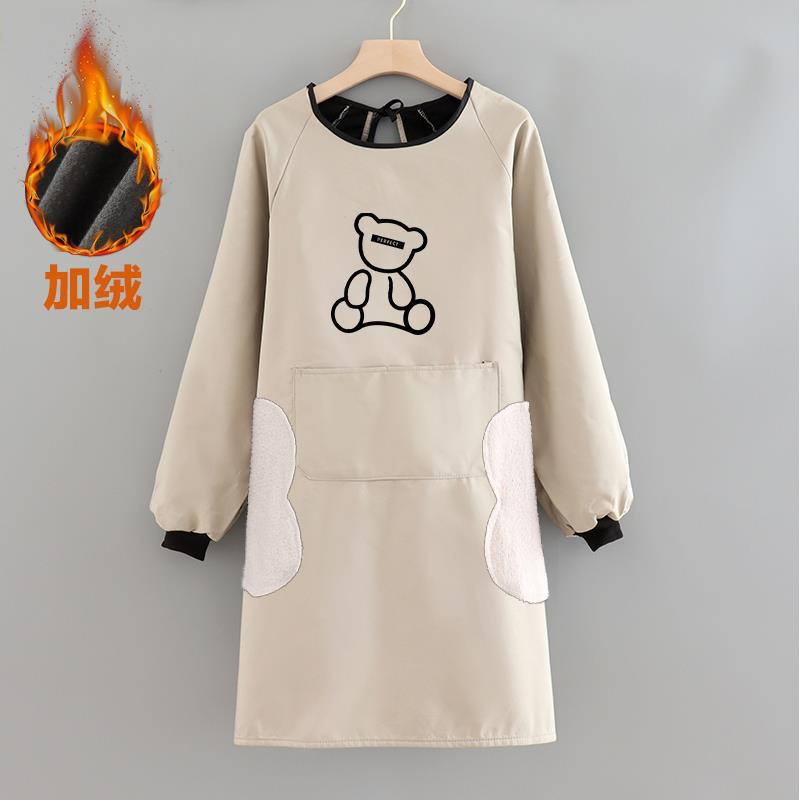 加绒罩衣防水男女通用成人围裙家用厨房防油长袖加厚大褂工作服冬,淘宝优惠券,粉丝福利购,淘宝优惠卷