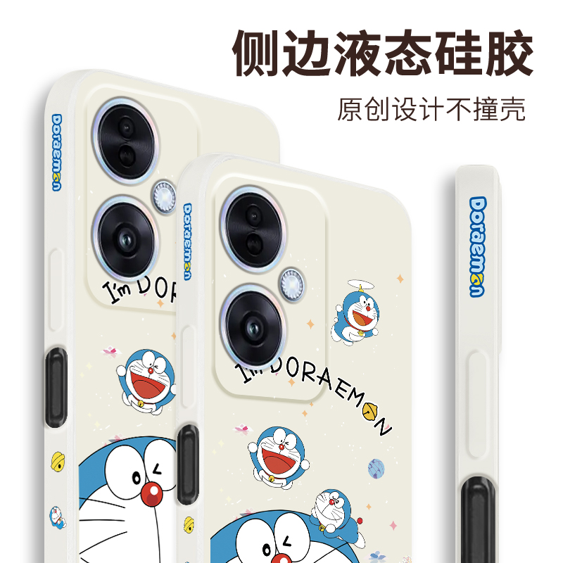 适用oppoa1s手机壳新款液态硅胶OPPOA1i保护套全包防摔0pp0A1S卡通哆啦A梦PJU110直边个性创意软外套 - 图3