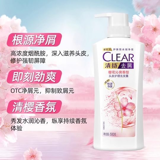 Qingyang Sakura Anti-Dandruff Oil Control Shampoo 500g Men and Women Shampoo Saving Order Supermarket Grocery Store