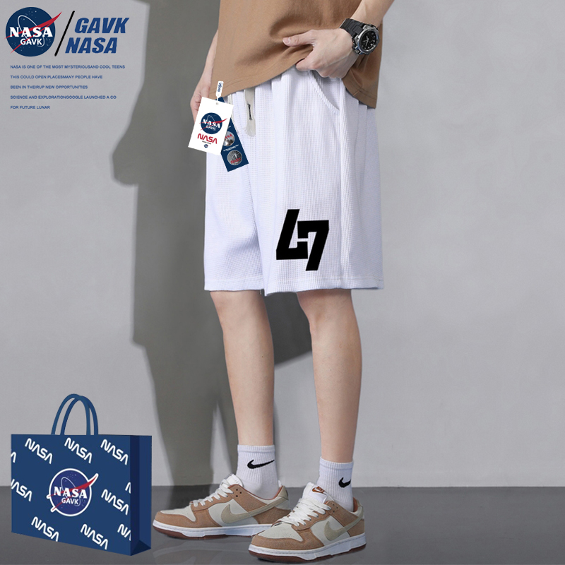 NASA GAVK2023夏季新款潮牌5分裤子女情侣男女同款中裤子五分短裤
