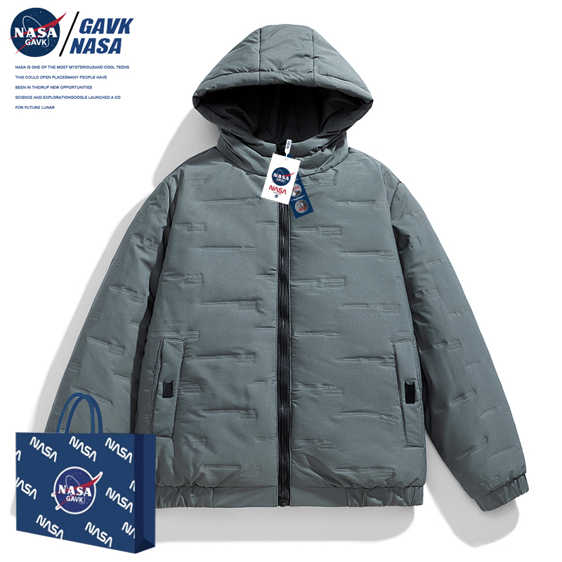 NASA GAVK2023秋冬季百搭潮流情侣修身潮牌棉衣男女同款新品棉服