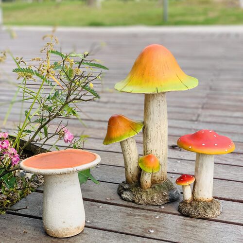 花园别墅园林户外树脂蘑菇草坪装饰品庭院田园景观工艺园艺杂摆件 - 图3