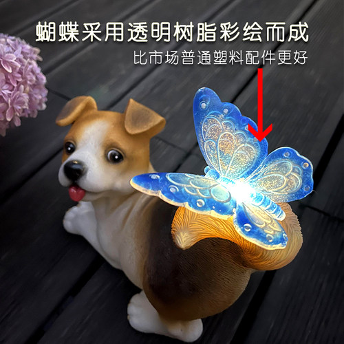 阳台花园装饰庭院布置可爱兔子园艺摆件太阳能灯户外创意树脂动物 - 图1
