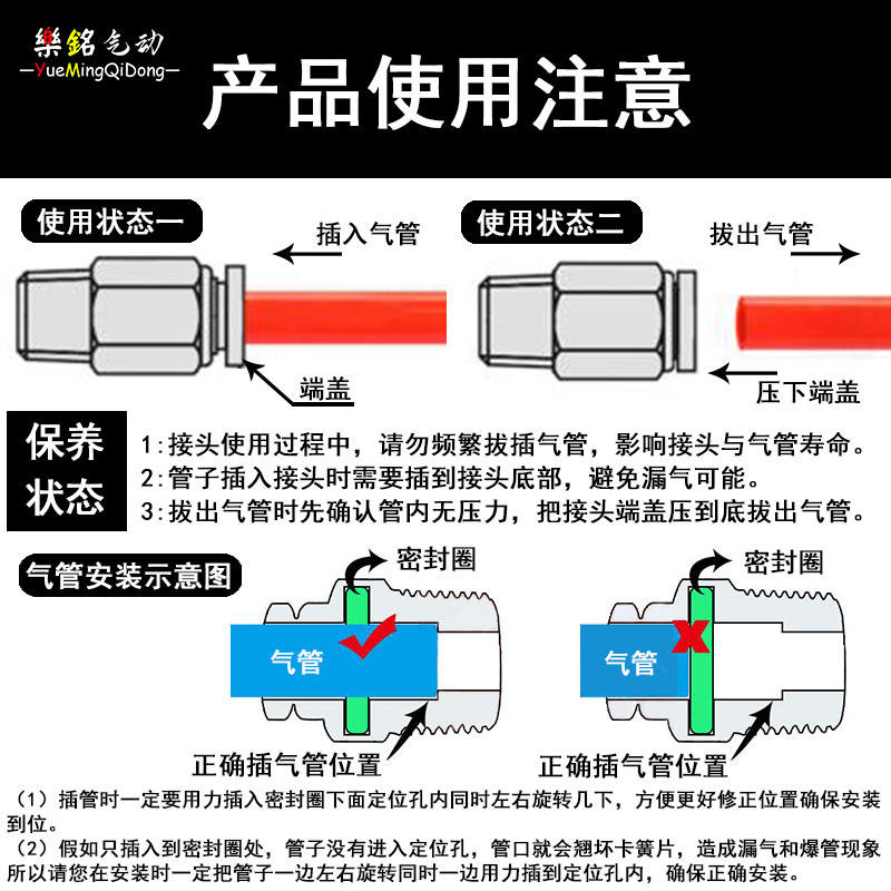 气动气缸快速插气管接头加长L型直角外螺纹弯通PLL4-M5/6-01/8-02-图1